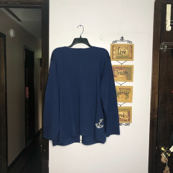 Navy Anchor Cardigan - Picture 5 of 10